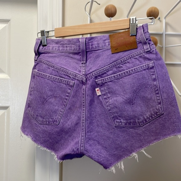 Levi's 501 Classic Cutoff Denim J ean Shorts Lavender Purple - 26 - Picture 5 of 12